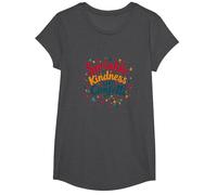 Sprinkle Kindness Like Confetti - Cita inspiradora Camiseta, Niñas, Jaspeado Oscuro, Grande