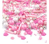 Sprinkles Pinke Weihnachten Mix rosa blanco 90g decoraciones navideñas de galletas de azúcar - STREUSEL GLÜCK - perfecto para galletas navideñas cupcakes muffins cakepops