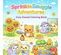 SprinkleSnuggle Adventures Cozy Kawaii Coloring Book: Bold and Easy Cute Scenes with Animals, Food & Plants