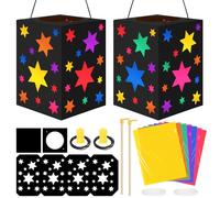 Sprinlot Set de Linternas Artesanales, 2 piezas 14 x 20 cm Linterna San Martín, Linternas Estrellada, Regalo de Fiesta con Linternas, Halloween Día de San Martín Desfile de Linternas