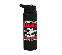 Sprint Car Dirt Track Racing Drag Racer Sprint Car Racing Stainless Steel Insulated Water Bottle
