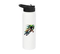 SPRINT HACIA LA VICTORIA CON LA JERSEY VERDE Stainless Steel Insulated Water Bottle