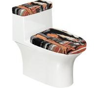 Sprint Start Burst - Juego de 2 fundas elásticas para inodoro y tapa elástica para baño, suave, lavable, decoración de inodoro en forma de U