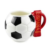 SPRINTIGO Taza Fútbol con Bufanda de España, 3D Taza Grande Desayuno de 700 ml con Forma de Balon Futbol, Regalos Futboleros