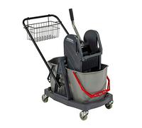 Sprintus Carro Limpieza 2x17 L Carro de limpieza gris Plástico, Doble prensa MOP para hornear