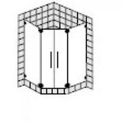 SPRINZ Achat R Plus Cabina de ducha pentagonal a medida con puertas batientes, dimensiones hasta: 1000x1000x2000mm, AR52.0SO, Cabinas de ducha: Accesorios: superficie especial, tipo de vidrio: luz de