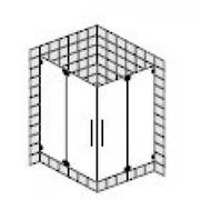 SPRINZ ágata R Plus Ducha de esquina a medida con puertas batientes con paneles laterales enrasados, dimensiones hasta: 1000x1000x2000mm, AR10.0CHSM, Cabinas de ducha: Piezas de montaje: Cromo, tipo v