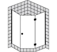 SPRINZ Fortuna cabina de ducha pentagonal parcialmente enmarcada con puerta FA46L, bisagra a la izquierda, 1000x1000x2000mm, FA46L002003301SM, Cabinas de ducha: Piezas de montaje: Cromo, tipo vidrio: 