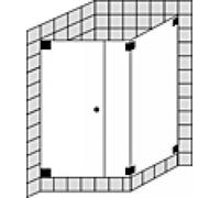 SPRINZ Omega ducha de esquina a medida con puerta batiente o puerta con panel lateral incl. panel lateral, dimensiones hasta: 900x900x2000mm, O17.9SO, Cabinas de ducha: Equipamiento: superficie especi