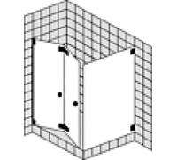 SPRINZ Omega Plus a medida con panel lateral, dimensiones hasta: 900x900x2000mm, O45.2CH, Cabinas de ducha: Piezas de montaje: Cromo, tipo vidrio: luz de cristal con SpriClean