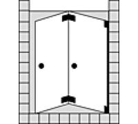 SPRINZ Omega Plus - Puerta abatible a medida para nicho, dimensiones hasta: 1200x2000mm, O42.4CH, Cabinas de ducha: Piezas de montaje: Cromo, tipo vidrio: luz de cristal con SpriClean