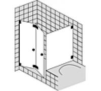 SPRINZ Omega Plus, puerta abatible de esquina para ducha a medida con parte lateral acortada en bañera, dimensiones hasta: 1200x1200x2000mm, O45.9CH, Cabinas de ducha: Piezas de montaje: Cromo, tipo v