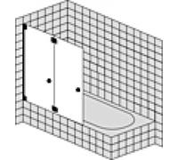 SPRINZ Omega Plus - Puerta plegable giratoria a medida para bañera, dimensiones hasta: 1200x1500mm, O40.2CH, Cabinas de ducha: Piezas de montaje: Cromo, tipo vidrio: luz de cristal con SpriClean