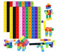 SpriteGru 200PCS Cubos de Enlace Matemático, Cubos Matemáticos Manipulativos para Conectar y Contar Bloques de Encaje para Matemáticas Tempranas y Construcción, Juguete Educativo para Preescolar