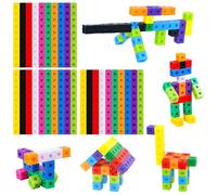 SpriteGru 300PCS Cubos de Enlace Matemáticos, Cubos Manipulativos para Conectar y Contar, Bloques para Matemáticas Tempranas y Construcción, Juguete Educativo para Preescolar, Jardín de Infancia