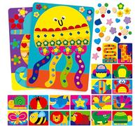 SpriteGru Actividad de Arte con Stickers de Espuma, 20 Animales con 1660 Stickers de Espuma en 10 Colores, Diversión con Espuma, Kit de Manualidades DIY, Juego de Viaje para Niños, Niñas y Niños