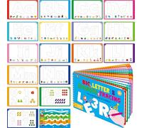 SpriteGru Bloc de trazado de letras y números, 30 páginas del alfabeto ABC y libro de escritura a mano, reutilizable y borrable, práctica de control de bolígrafo, Montessori, autismo, educativos