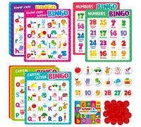 SpriteGru Juego de Bingo Alfabético, Juego de Bingo con Mayúsculas, Minúsculas y Números Juego de Tablero de Bingo ABC y 123 para Niños de Jardín de Preescolar de 4 a 8 años, Aula y el Hogar