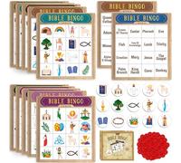 SpriteGru Juego de Bingo Bíblico, Juego de Bingo para Múltiples Jugadores para Cristianos, Niños de la Escuela Bíblica, Iglesia Cristiana Dominguera