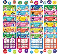 SpriteGru Juego de Bingo de Cumpleaños, 12 Piezas Juego de Tablero de Bingo Bilingüe Inglés y Español, Juego de Bingo para 12 Jugadores para la Fiesta de Cumpleaños de Adolescentes o Adultos