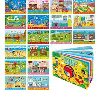 SpriteGru Libro de Buscar y Encontrar, Bloc de Juegos con 30 Actividades Borrables, Juguete Educativo Montessori Reutilizable y Borrable para Niños de 3 a 6 Años, Juguetes Sensoriales para Autismo