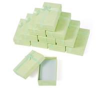 Spritewelry 12 cajas de joyería rectangulares de cartón para pulsera, caja de joyería rectangular roja con cinta de lazo, caja de joyería verde para collar, anillo, aretes, pulsera, 50,5 x 81 x 28 mm