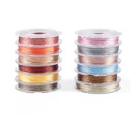 Spritewelry 12 rollos de cordón metálico de 0,3 mm, hilo trenzado para joyería, manualidades, decoración de paquetes
