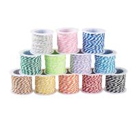 Spritewelry 12 rollos de hilo trenzado de dos tonos de 1,5 mm, cuerda de polialgodón, cuerda de macramé para manualidades, pulseras, collares, joyas