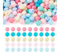 Spritewelry 191 cuentas redondas acrílicas de goma de silicona de imitación sueltas, espaciador de bolas de chicle para cordón, pulsera, collar, joyería, 8 mm