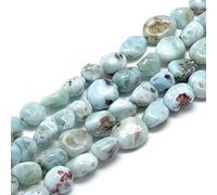 Spritewelry 30 ~ 45 unids/hebra Natural Larimar Perlas 8-15 mm Grado A Piedras preciosas Oval Perlas sueltas para hacer joyas Pulsera Artesanía Agujero: 1 mm