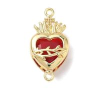 Spritewelry 4 piezas de dijes de Corazón Sagrado con cruz de cristal, colgantes colgantes religiosos vintage para San Valentín, fabricación DIY de collares, pulseras, pendientes y joyería, Metal