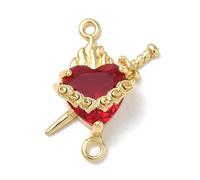 Spritewelry 4 piezas de dijes de Corazón Sagrado con cruz de cristal, colgantes colgantes religiosos vintage para San Valentín, fabricación DIY de collares, pulseras, pendientes y joyería, Metal