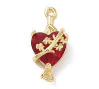 Spritewelry 4 piezas de dijes de Corazón Sagrado con cruz de cristal, colgantes religiosos vintage para San Valentín, fabricación DIY de collares, pulseras, pendientes y joyería, Metal