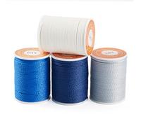 Spritewelry 4 rollos de cordón de poliéster encerado de 1 mm, cuerda redonda de cera de macramé, hilo trenzado para pulseras, collares, joyería, costura de cuero