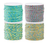 Spritewelry 4 rollos de cordón trenzado de 1,2 mm, hilo de poliéster, cuerda de macramé, cuerda redonda para manualidades, pulseras, collares, joyería, color verde