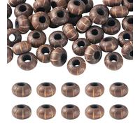 Spritewelry 50 cuentas europeas de madera con agujero grande, cuentas de madera redondas para hacer joyas, decoración del hogar, jardín, manualidades