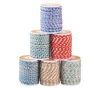 Spritewelry 6 rollos de cuerda trenzada de 1,5 mm, 4 capas, cuerda de macramé colorida para pulseras, collares, joyas, manualidades, colgantes de pared, perchas de plantas