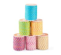 Spritewelry 6 rollos de hilo trenzado de 1,5 mm, 4 capas, cuerda de macramé colorida para pulseras, collares, joyas, manualidades, colgantes de pared, perchas de plantas