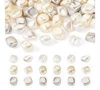 Spritewelry 60 cuentas de perlas galvanizadas de conchas marinas irregulares para collares, pulseras, pendientes, fabricación de joyas