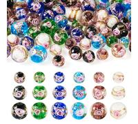 Spritewelry 72 cuentas luminosas hechas a mano que brillan en la oscuridad, cuentas espaciadoras redondas de cristal sueltas para manualidades, pulseras, fabricación de joyas