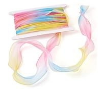 Spritewelry Cinta de gasa iridiscente brillante de 10 m de largo, cinta de organza transparente degradada para ramos de bodas, fiestas, decoración de regalos, lazos, 55 mm