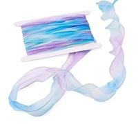 Spritewelry Cinta de organza iridiscente de 10 m de 55 mm, cinta de gasa transparente para manualidades, ramos de boda, fiesta, decoración de regalos, fabricación de lazos