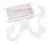 Spritewelry Cinta de organza iridiscente de 10 m de ancho de 55 mm de ancho, hilo de cola de pez degradado arcoíris para ramos de guirnaldas, envoltura de regalos de boda, decoración de fiestas en el