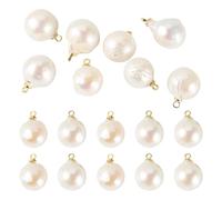 Spritewelry Colgante de perlas cultivadas naturales de agua dulce con forma ovalada de arroz y patata, conectores, eslabones para pendientes, pulseras, collares, fabricación de joyas, Perla