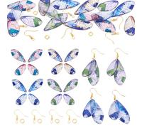 Spritewelry Juego de 4 colgantes de alas de mariposa, libélula, con alas de insectos, con ganchos para aretes, anillos de salto para hacer joyas
