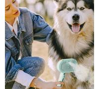 Spritz Defur Comb - Cepillo de aseo para mascotas de 7.87 pulgadas, peine removedor de vapor, diseño ligero de acero inoxidable ABS con puntas de bola y función de vapor para un fácil cuidado