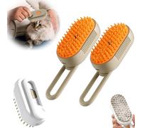 Spritz Defur Comb for Cats, Spritz Defur Comb, Celery Pets Steam Brush, 3 in 1 Water Cat Brush, Self Cleaning Steam Cat Brush, Grooming Brush for Removing Tangled and Loose Hair (2 pcs,Gray)
