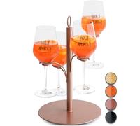 SpritzUpYourLife Torre de bebidas, árbol para servir cócteles, torre Aperol para 4 vasos, regalo de cumpleaños para mujeres, regalo del día de la madre (oro rosado)