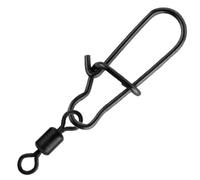 Spro Matt Black Easy Snap + Rolling Swivel - Snaps para pesca de spinning, anzuelo para pesca de spinning, remolino de lucio, tamaño y capacidad de carga, contenido del paquete: talla 00 + 12 / 5 kg /