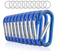 Sprookber 3" Mosqueton D Aluminio en Forma, Mosquetones Gancho Resorte para Llavero, 10 Piezas